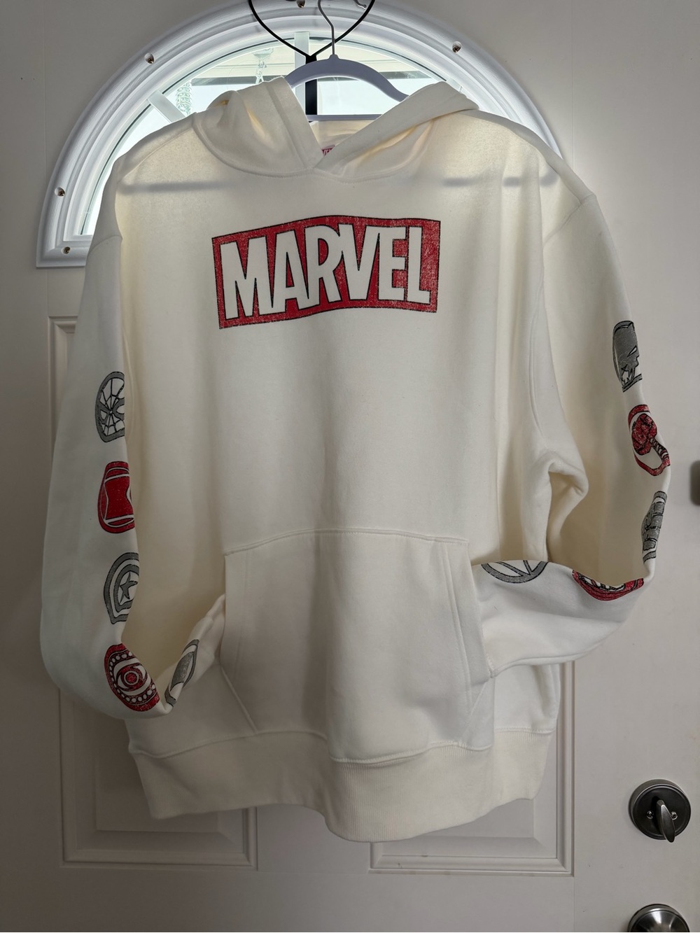 Marvel White Hoodie with Red Logo Tag